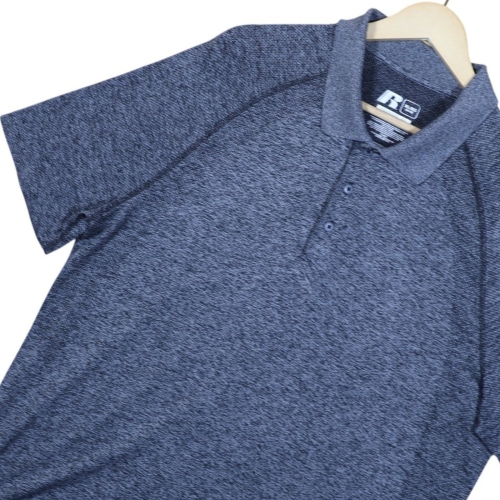 Russell Athletic‎ Men Heather Gray Training Fit Short Sleeve Polo Shirt XL
